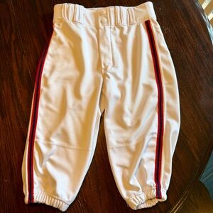 Champro Youth L Baseball Knickers White w Red Navy Piping